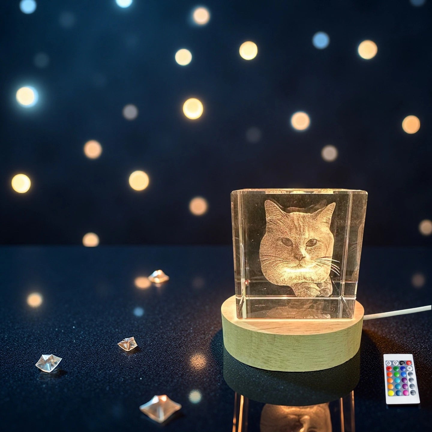 3D Crystal Photo Cube: A Special Memorable Gift for Your Pet cat, dog, bird and other occasions