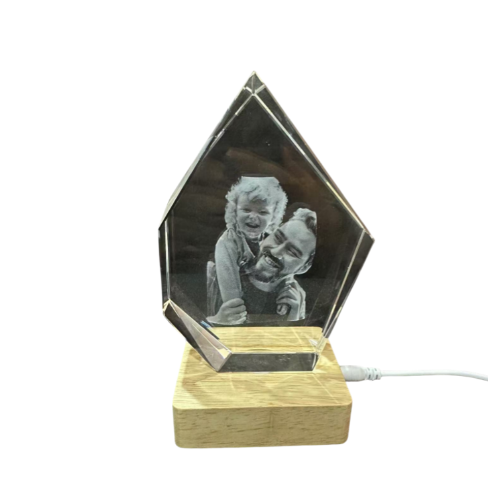 Personalized Photo Gift for Dad and Mom, 3D Iceberg Crystal