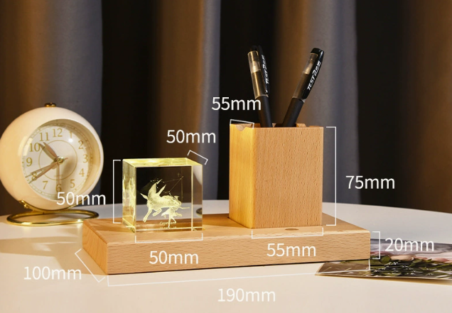 zodiac sign night light with pen holder